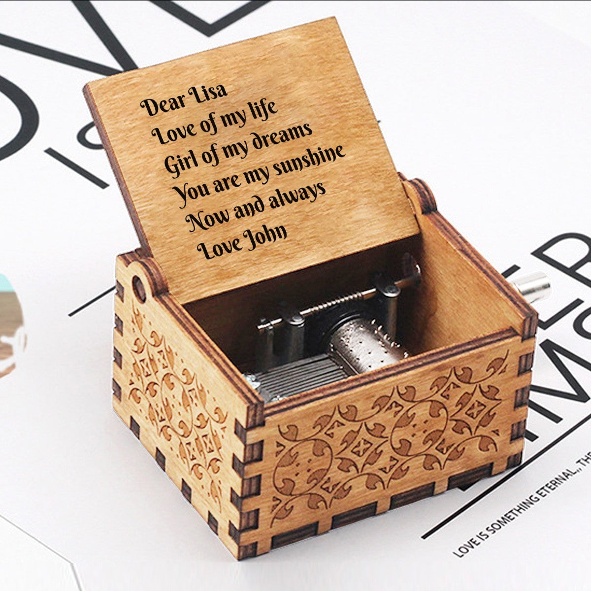 Personalized Engraved Wooden Music Box | You Are My Sunshine