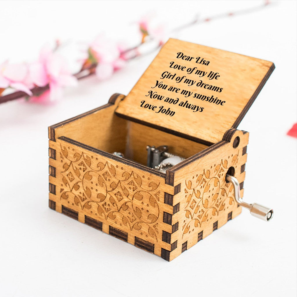 Personalized Engraved Wooden Music Box | You Are My Sunshine