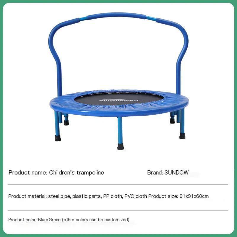 36-Inch Indoor Trampoline with Handrails for Kids