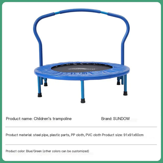 36-Inch Indoor Trampoline with Handrails for Kids