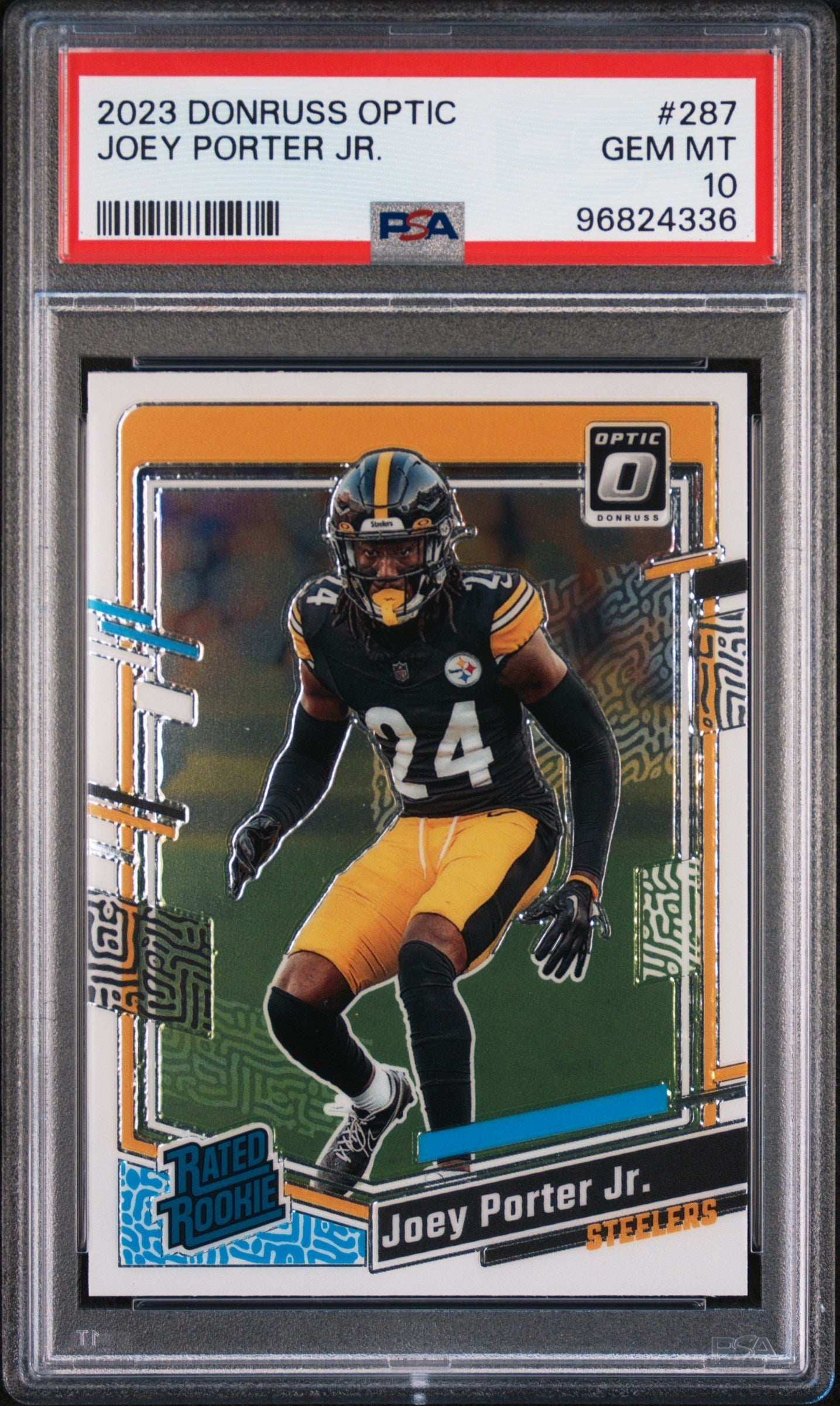 Graded 2023 Panini Donruss Optic Joey Porter Jr #287 Rookie RC Football Card PSA 10 Gem Mint