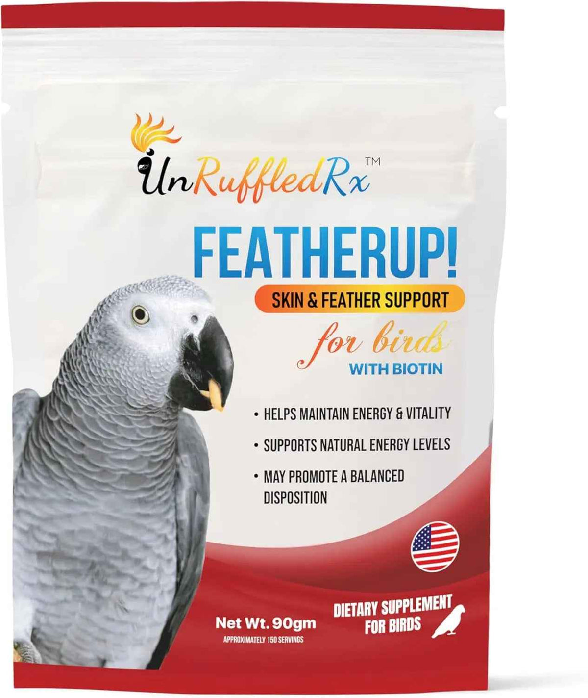 FeatherUp Bird Vitamins with Biotin & Calcium, 90g