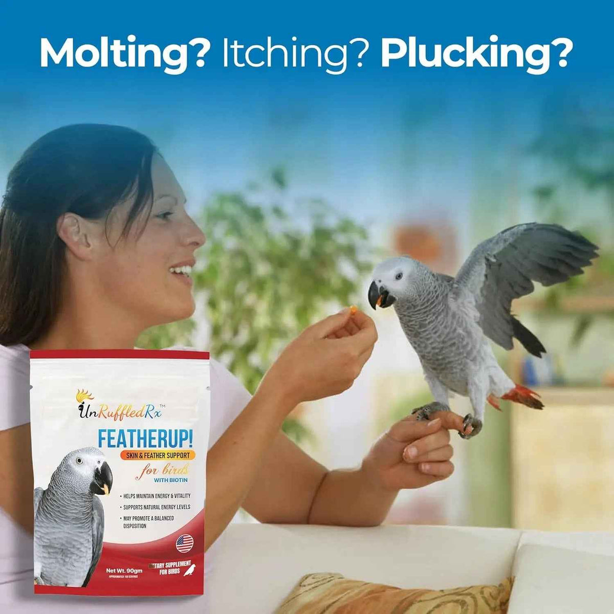 FeatherUp Bird Vitamins with Biotin & Calcium, 90g