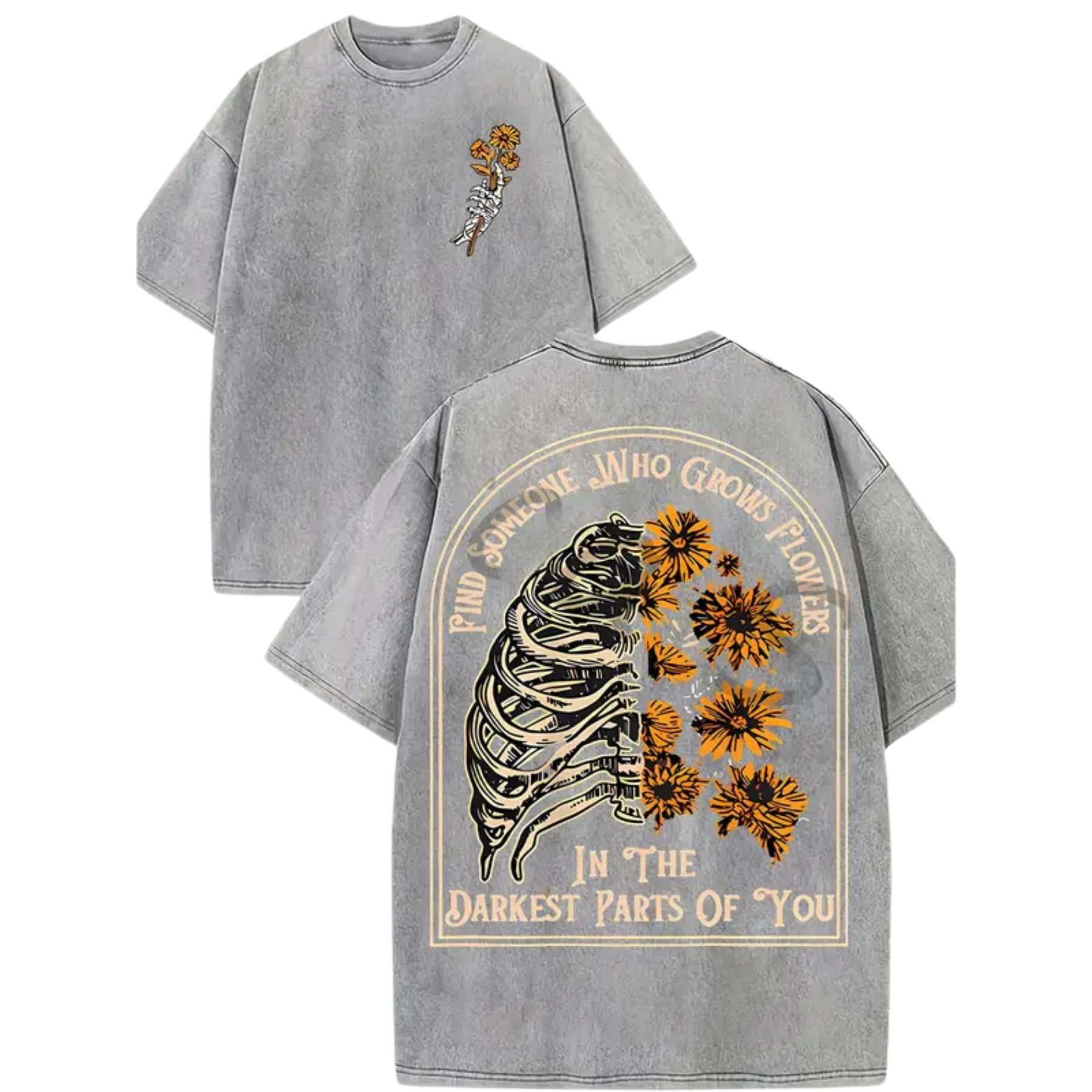 Find Someone Who Grows Flowers Sunflower T-Shirt – Aesthetic Washed Floral Tee