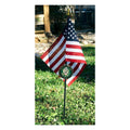 Firefighter Veteran Grave Marker With 30 Inch Tall American Cemetery Flag, Fallen Firefighter Memorial.