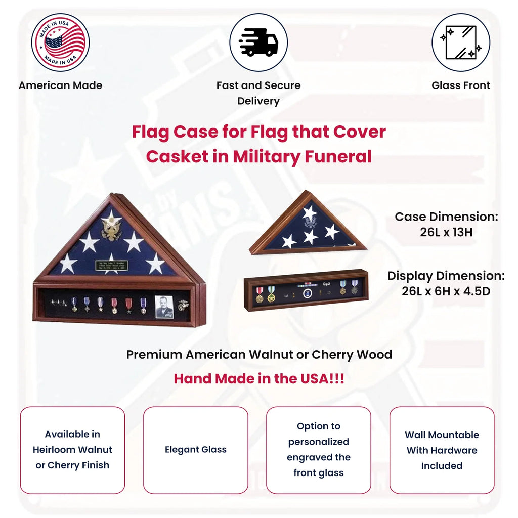 Flag Case for Flag that Cover Casket in Military Funeral.