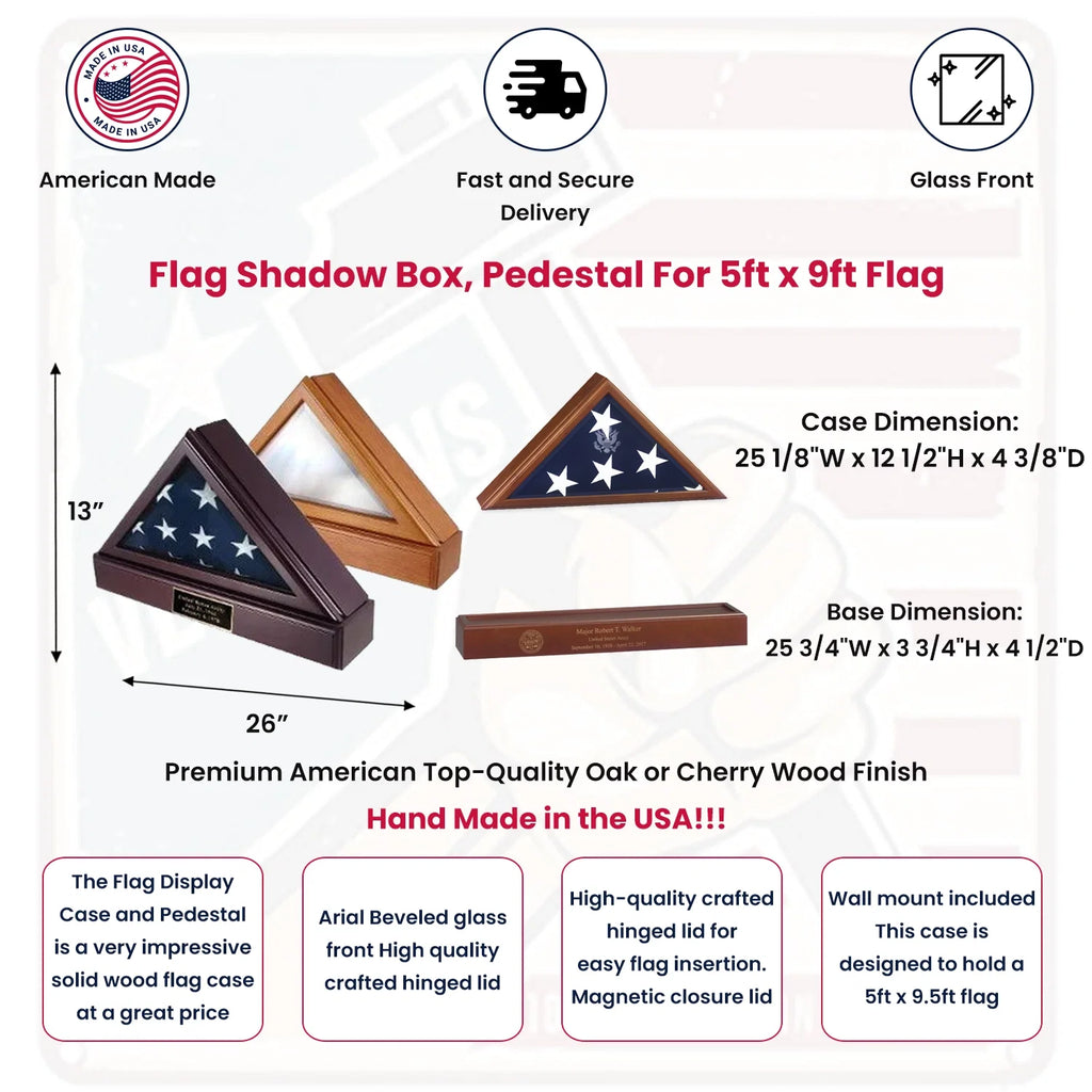 Flag Connections FLAG SHADOW BOX, Pedestal For 5ft x 9ft Flag