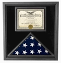 PREMIUM USA-MADE SOLID WOOD FLAG DOCUMENT CASE BLACK FINISH