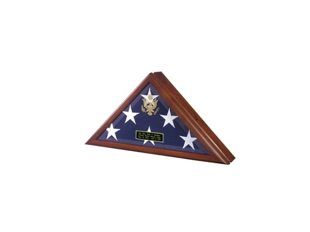 Flag Connections Flag Display Case with Front Opening with Walnut or Cherry Finish