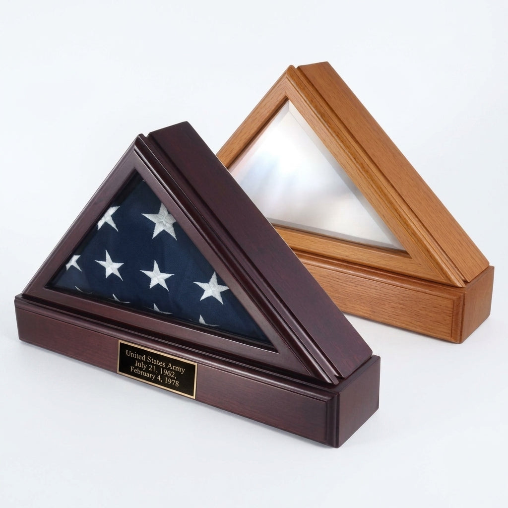 Flag Box, Flag Pedestal Box, Flag Boxes - Cherry or Oak Material.