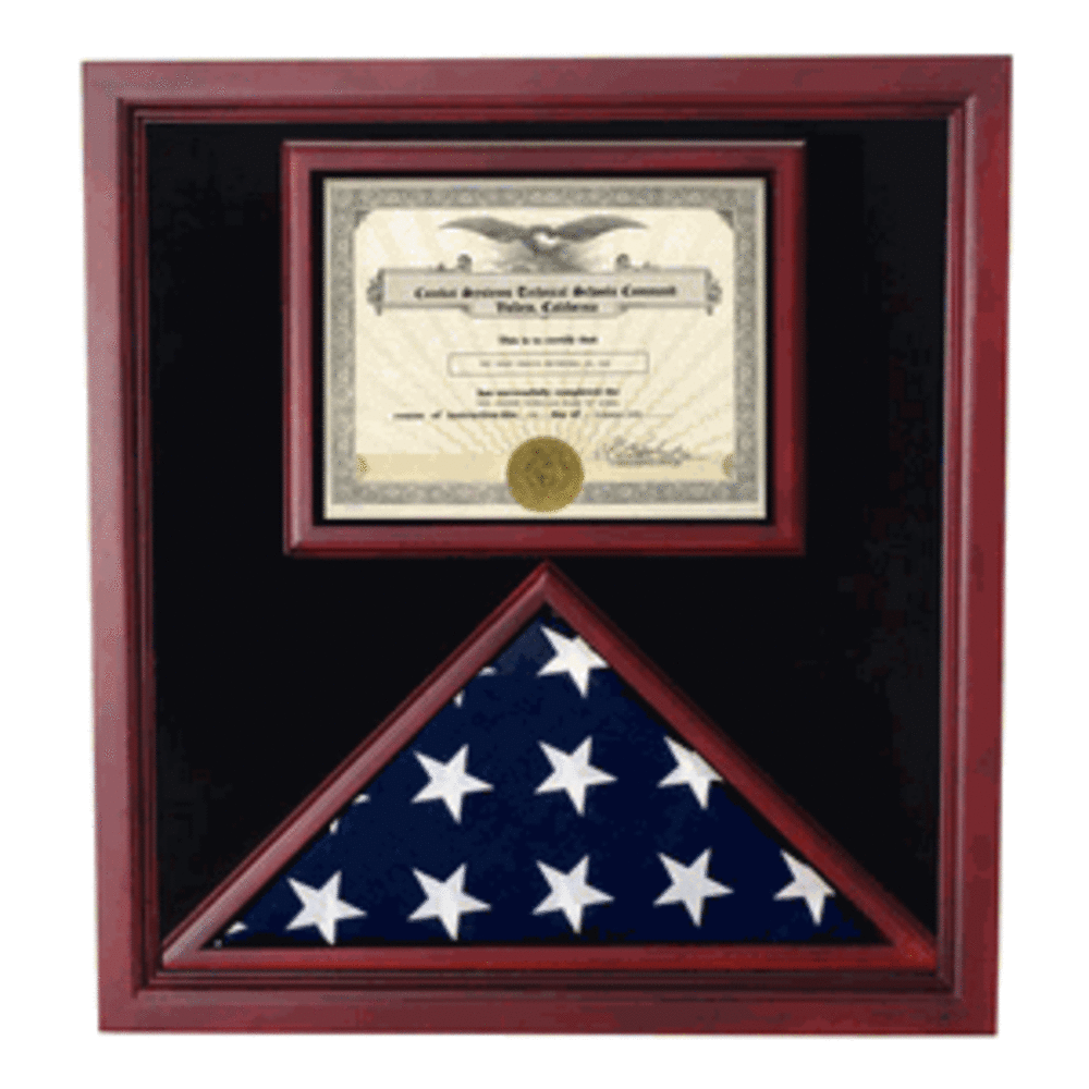 Flag and Certificate Case, Flag Display Cases With Certificate