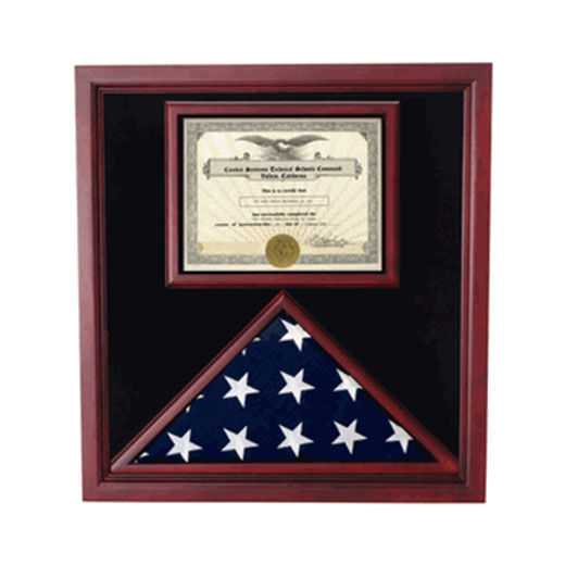 Flag and Certificate Case, Flag Display Cases With Certificate