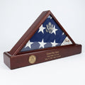 Flag and Personalized Pedestal Display Case