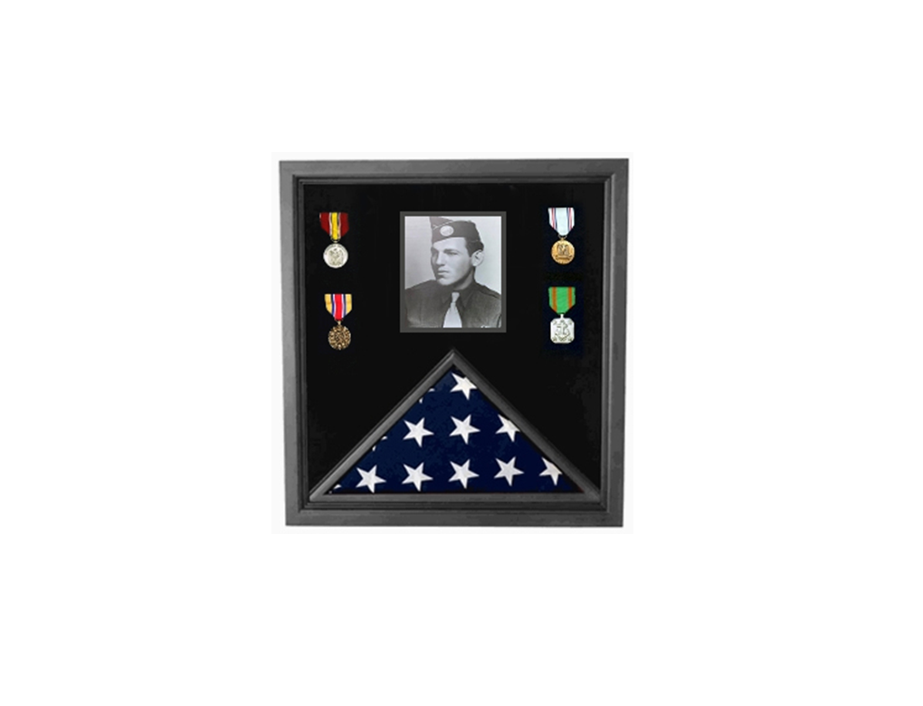 Flags Connections Military Photo Flag and Medal Display Case