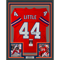 Framed Autographed/Signed Floyd Little 35x39 HOF Denver Orange Football Jersey JSA COA