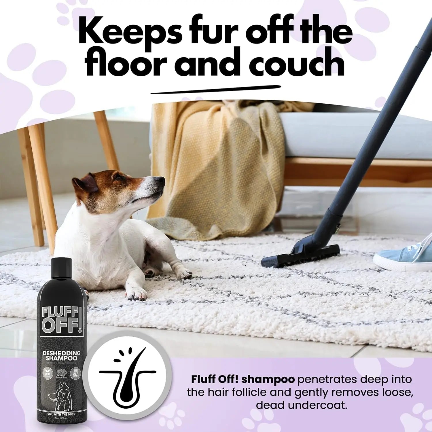 Fluff Off & Nasty Critter Dog Shampoo Set – Deshedding & Deep Clean, 16oz Each