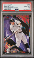 Graded 2024 Topps Finest Aaron Judge #200 Purple Refractor /200 Baseball Card PSA 10 Gem Mint