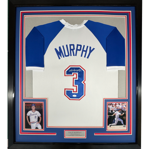Framed Autographed/Signed Dale Murphy 35x39 Atlanta White Baseball Jersey PSA/DNA COA