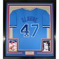 Framed Autographed/Signed Tom Glavine 35x39 Atlanta Light Blue Baseball Jersey JSA COA