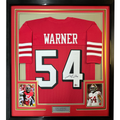 Framed Autographed/Signed Fred Warner 35x39 San Francisco Red Alternate Football Jersey Beckett BAS COA
