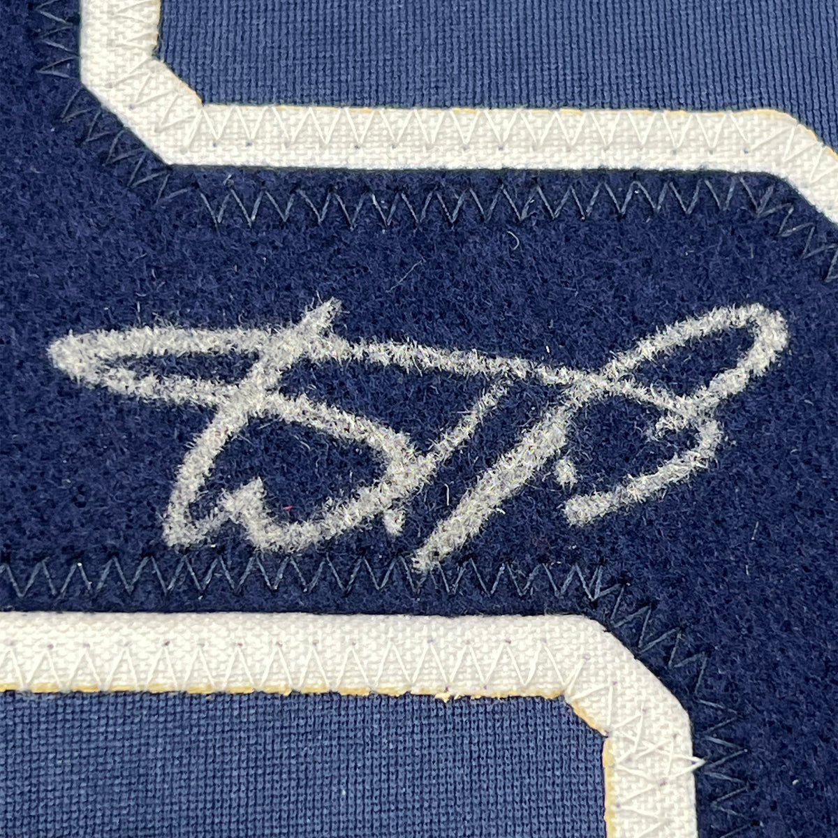 Framed Autographed/Signed Wander Franco 35x39 Tampa Bay Dark Blue Baseball Jersey JSA COA