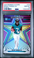 Graded 2024 Panini Rookies & Stars Brian Thomas Jr #113 Purple /299 Rookie RC Football Card PSA 10 Gem Mint