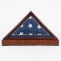 Burial/Funeral Military Shadow Box with Pedestal Stand (with Marine Dark Blue Mat)
