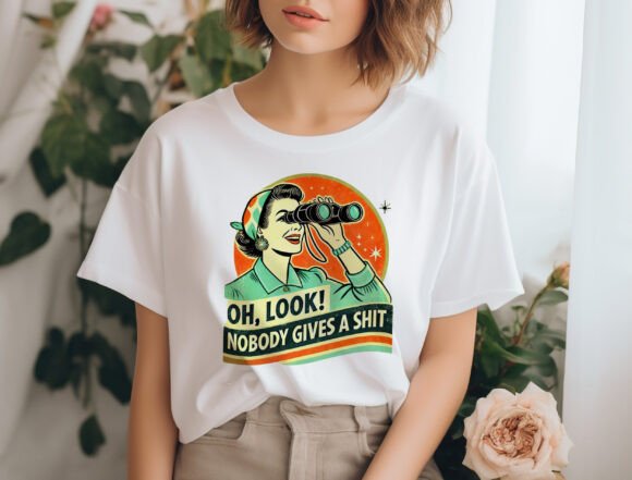 Funny Retro Woman Unisex Bamboo/Cotton Graphic T-Shirt