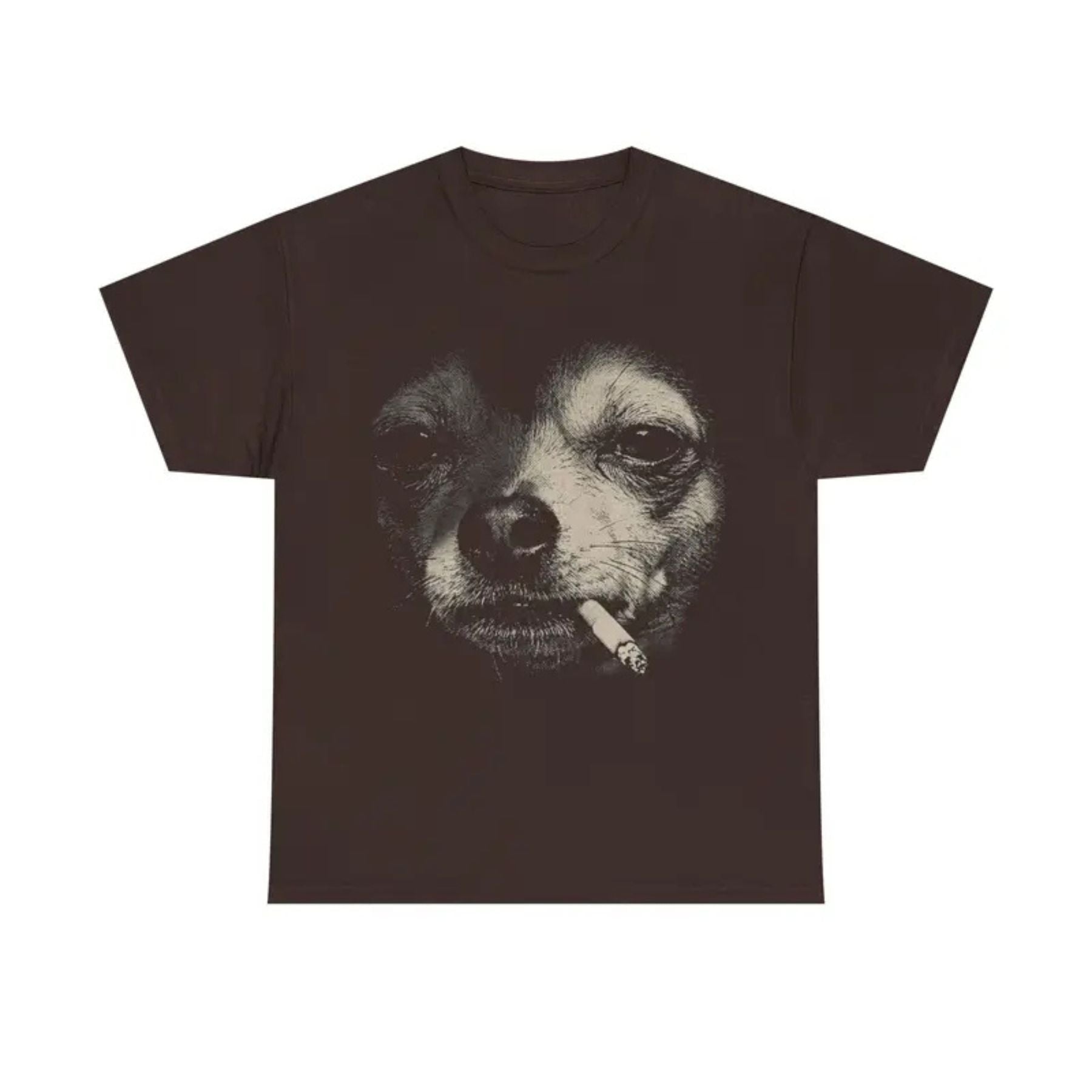 Funny Smoking Dog T-Shirt – Vintage Meme Animal Humor Graphic Tee, Unisex Cotton Shirt