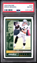 Graded 2024 Panini Encore Brock Bowers #214 Rookie RC Football Card PSA 8 Near Mint