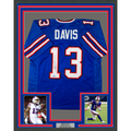 Framed Autographed/Signed Gabriel Gabe Davis 35x39 Buffalo Blue Football Jersey Beckett BAS COA