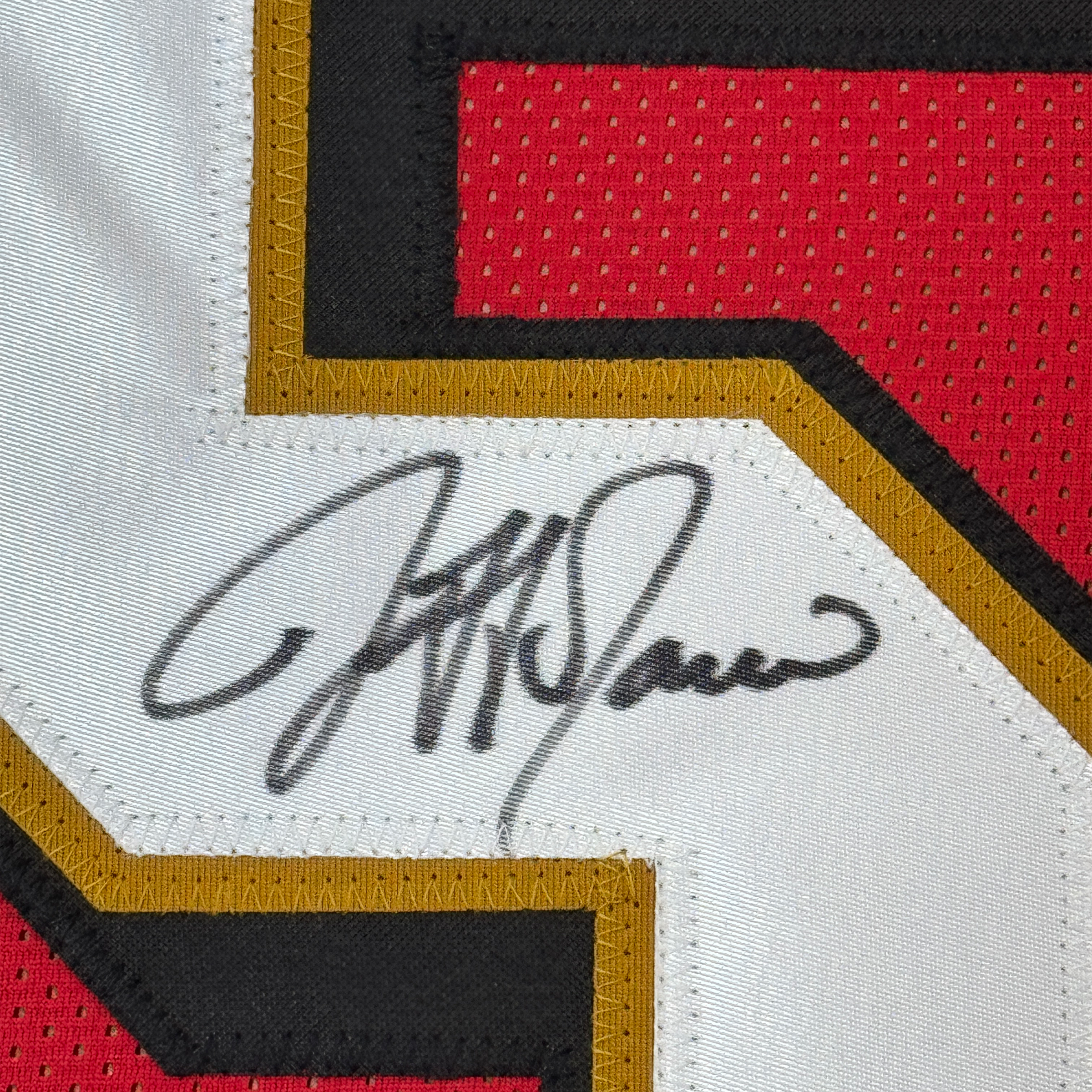 Framed Autographed/Signed Jeff Garcia 35x39 San Francisco Red Football Jersey Beckett BAS COA