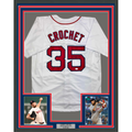 Framed Autographed/Signed Garrett Crochet 35x39 Boston White Baseball Jersey JSA COA