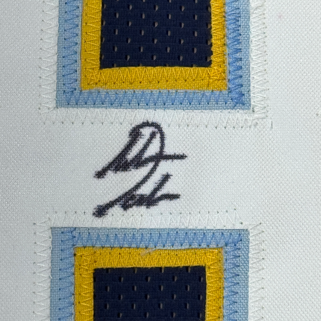 Framed Autographed/Signed Antonio Gates 35x39 Los Angeles LA Dark Blue Football Jersey Beckett BAS COA