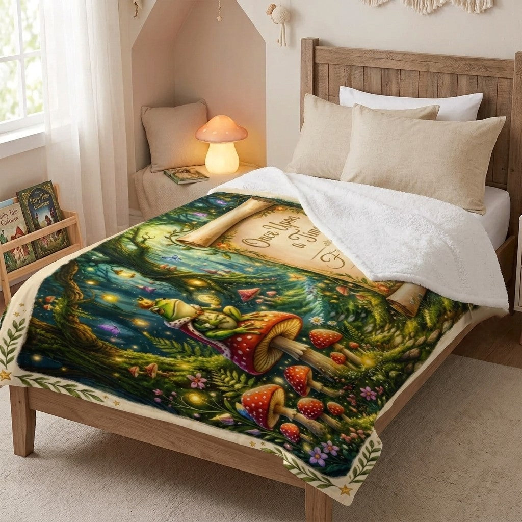 Personalized Enchanted Forest Throw Blanket | Once Upon a Time Custom Name | Magical Fairytale Gift