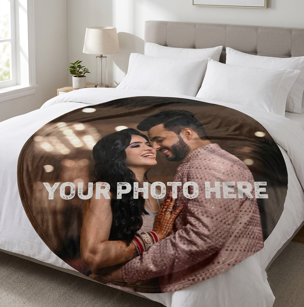 Personalized Round Blanket – Upload Your Own Photo