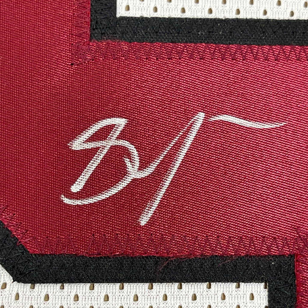 Framed Autographed/Signed Stephon Gilmore 35x39 South Carolina White College Football Jersey PSA/DNA COA