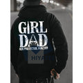Girl Dad "Her Protector, Forever" Hoodie – Best Dad with Pretty Daughter Slogan Sweatshirt, Father Daughter Bonding Gift