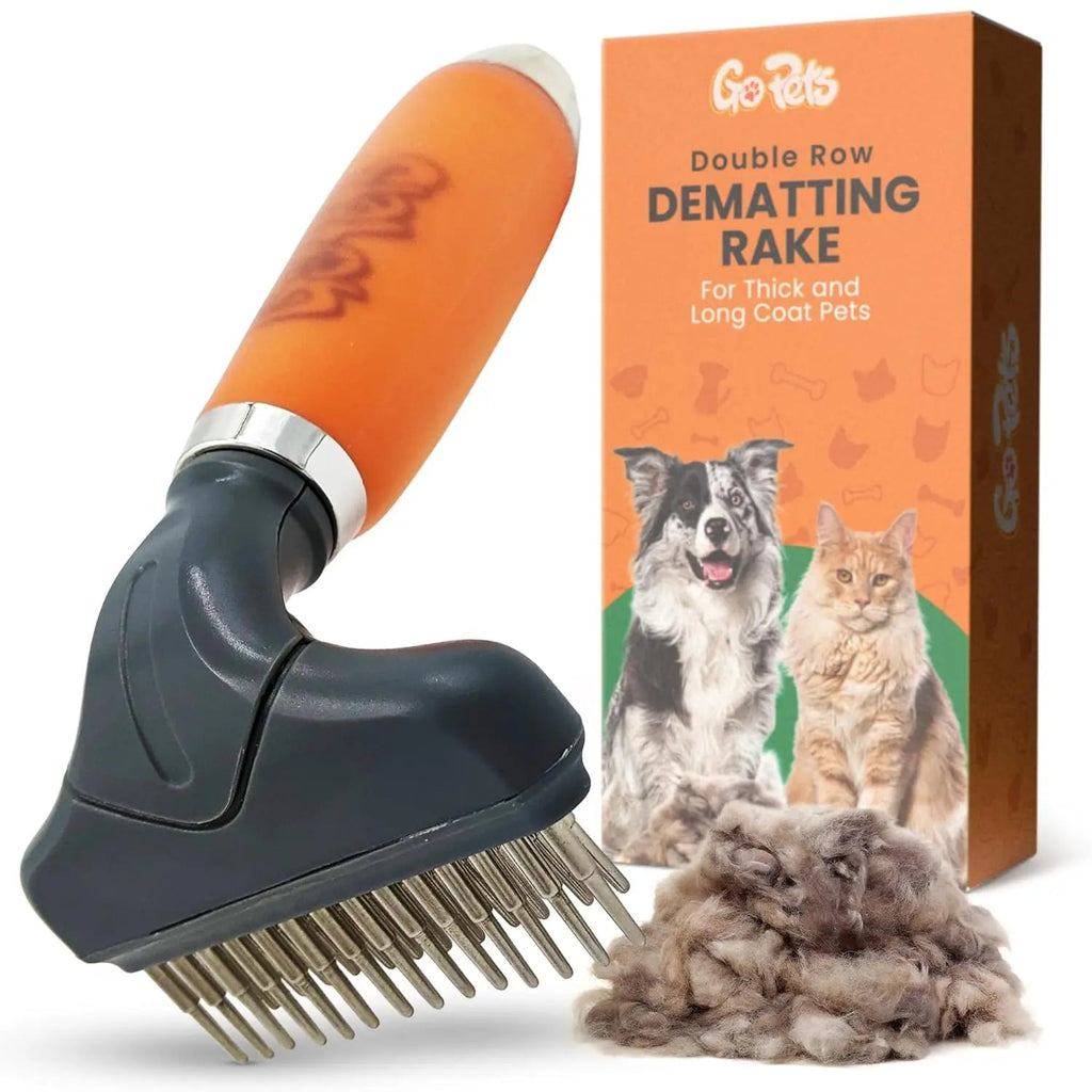 GoPets 2-in-1 Dematting & Deshedding Comb for Dogs & Cats