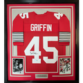 Framed Autographed/Signed Archie Griffin 35x39 Ohio State Red College Football Jersey Beckett BAS COA