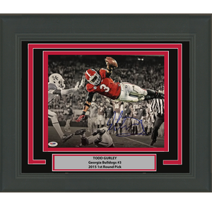 Framed Autographed/Signed Todd Gurley II Georgia Bulldogs 11x14 Football Photo PSA/DNA COA
