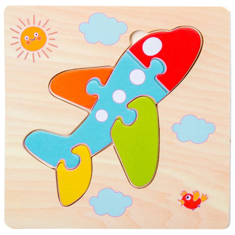 Baby Wooden 3D Tangram Puzzle – Educational Cartoon Animal Toy