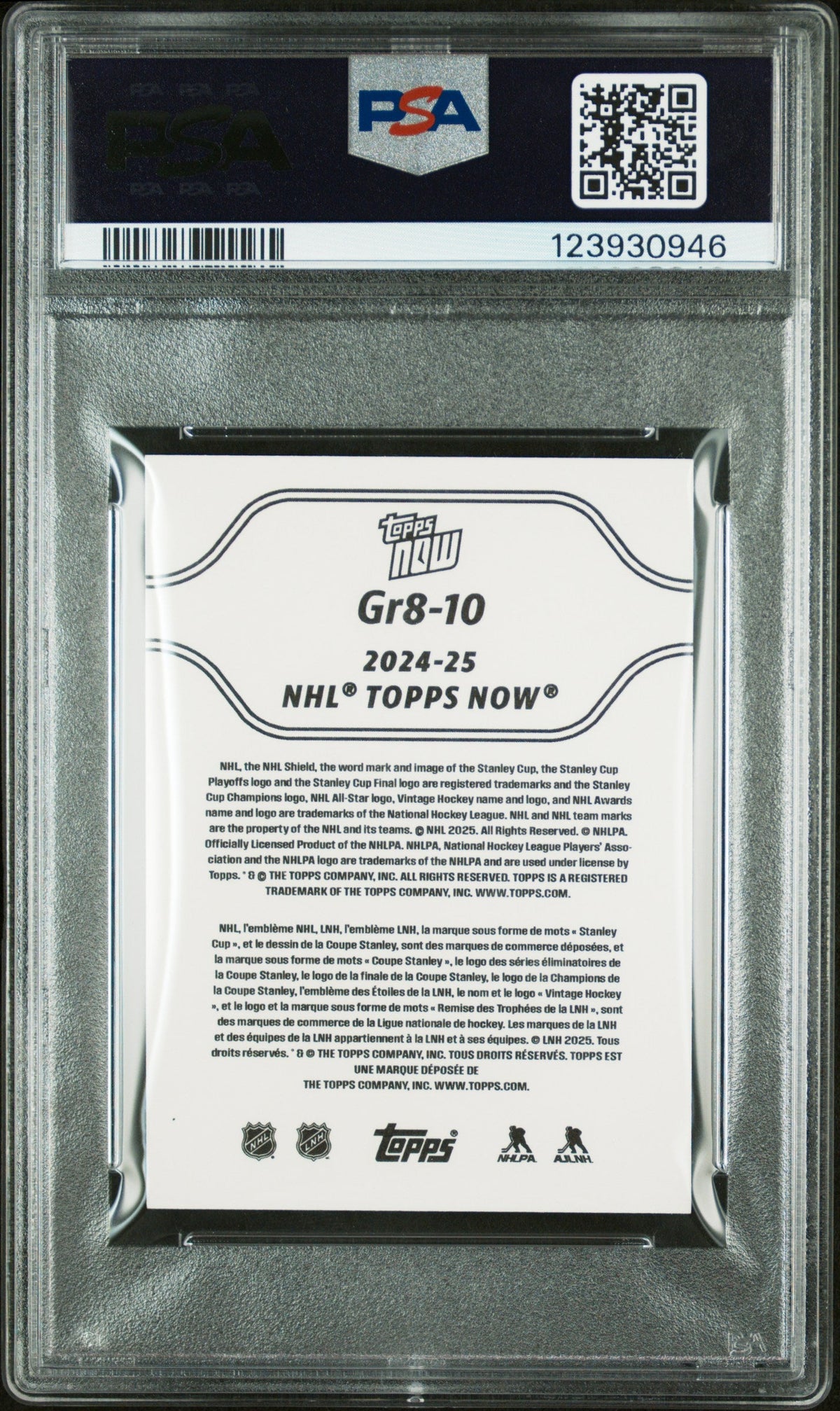 Graded 2024 Topps Now Alex Ovechkin #10 The GR8 Chase Sticker Hockey Card PSA 8 Near Mint