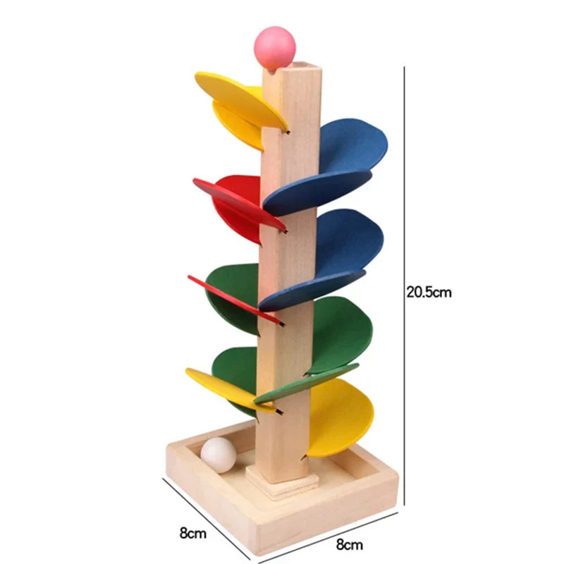 Mini Colorful Tree Marble Ball Run – Montessori Wooden Educational Toy