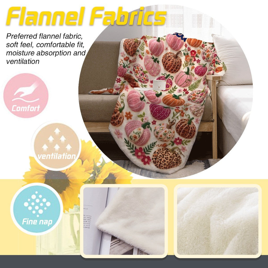 Personalized Halloween Pumpkin Blanket – Custom Name Cozy Fleece Throw for Kids & Adults