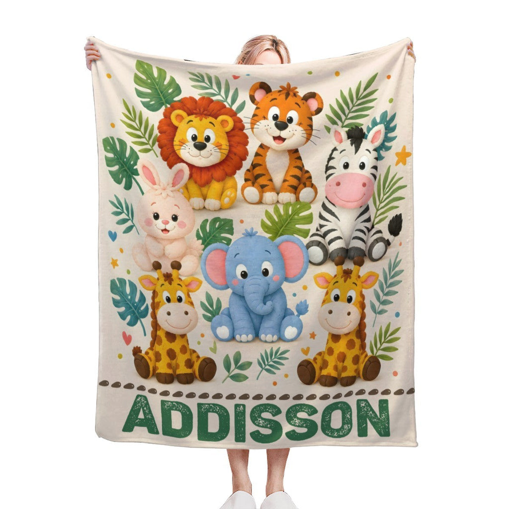 Personalized Safari Name Blanket 🦁 | Custom Baby Keepsake & Kids Gift | Nursery decor