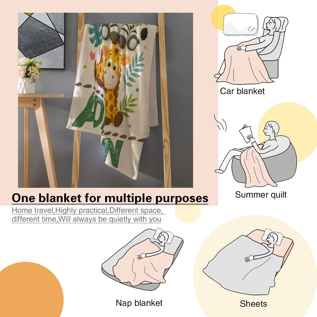 Personalized Safari Name Blanket 🦁 | Custom Baby Keepsake & Kids Gift | Nursery decor