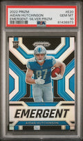 Graded 2022 Panini Prizm Aidan Hutchinson #E20 Emergent Silver Prizm Rookie RC Football Card PSA 10