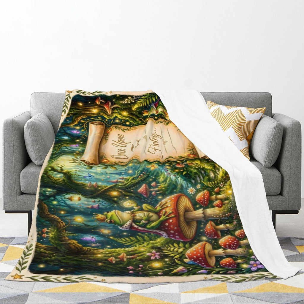 Personalized Enchanted Forest Throw Blanket | Once Upon a Time Custom Name | Magical Fairytale Gift