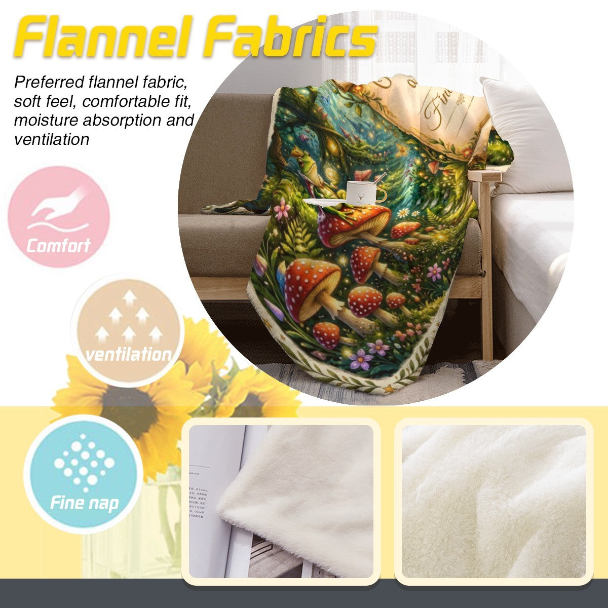 Personalized Enchanted Forest Throw Blanket | Once Upon a Time Custom Name | Magical Fairytale Gift